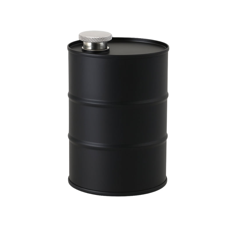 Black Matte Barrel Hipflask