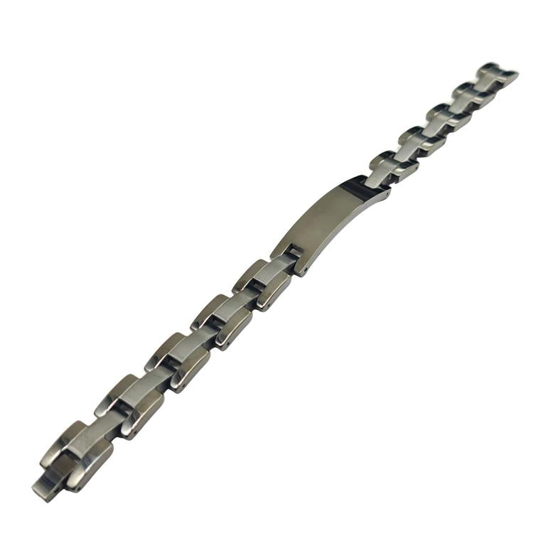 Personalised Stainless Steel Gunmetal ID Bracelet
