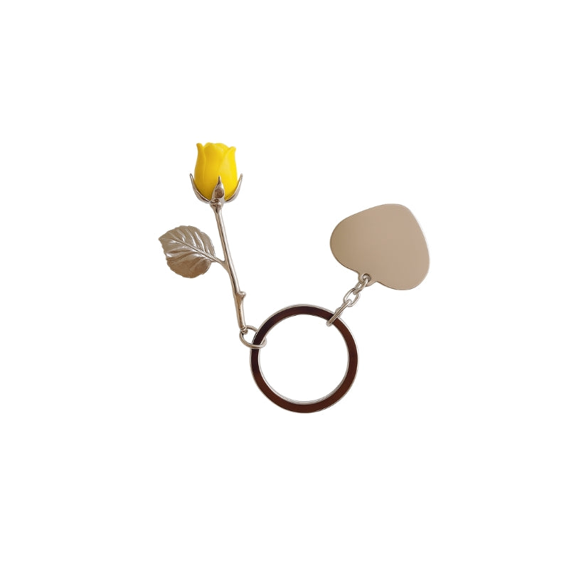 Yellow Rose Engravable Keyring