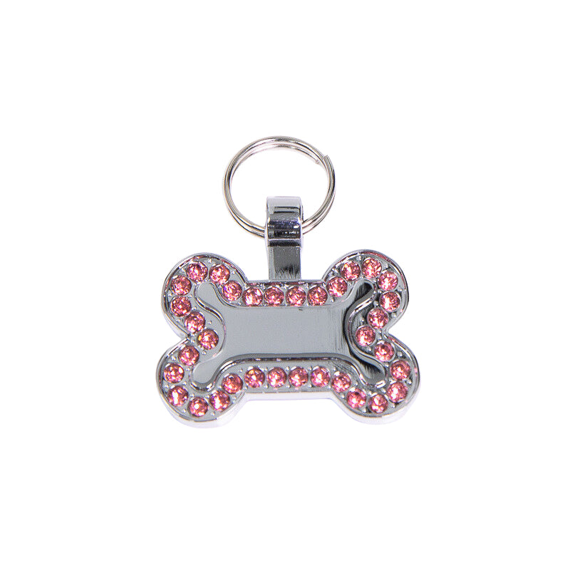 Pink Bling Bone Pet Tag