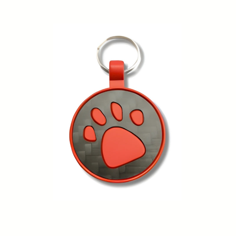 Red Paw Carbon Fibre Pet Tag