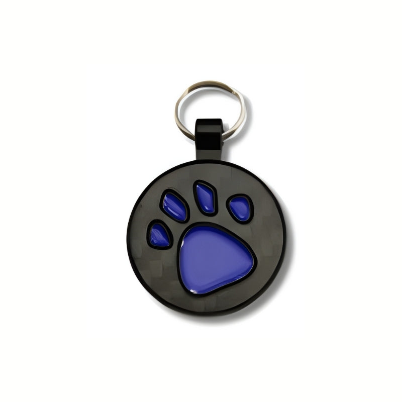 Blue Paw Carbon Fibre Pet Tag