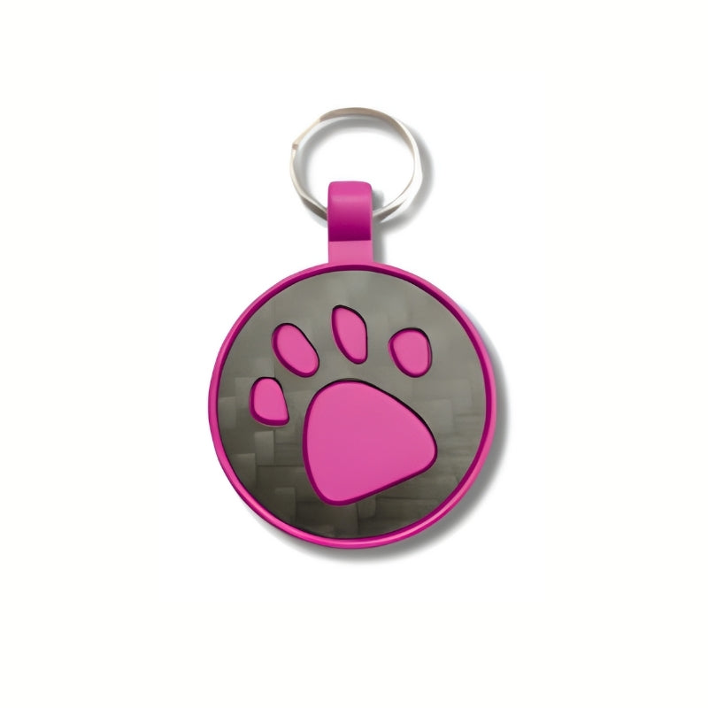 Pink Paw Carbon Fibre Pet Tag