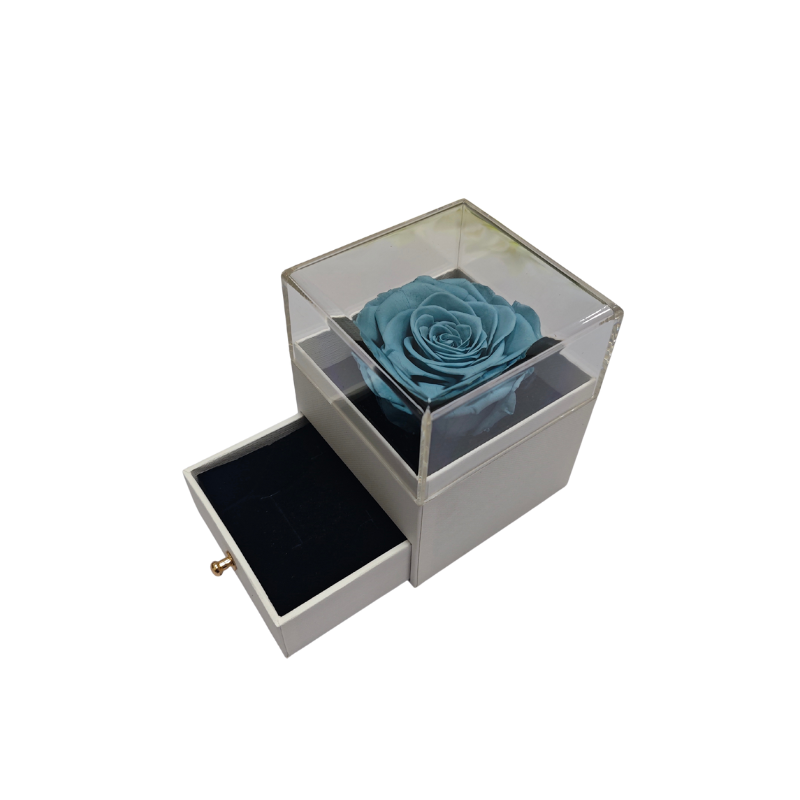 Preserved Rose & Gift - Blue