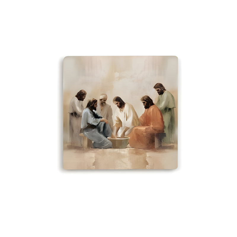 Ceramic Coaster - Jesus Washing