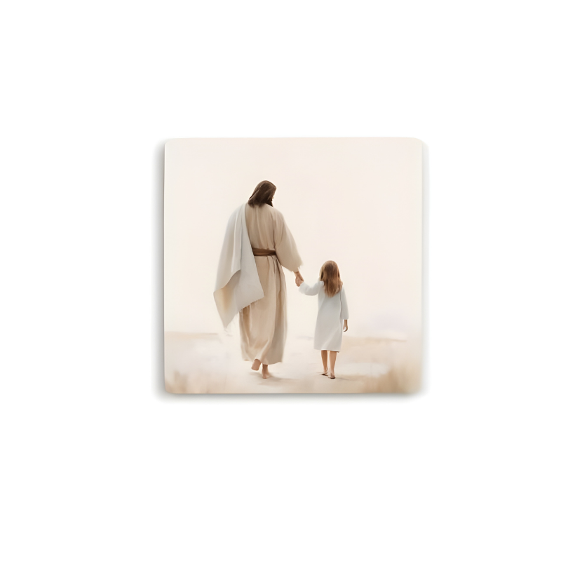 Ceramic Coaster - Jesus Walking