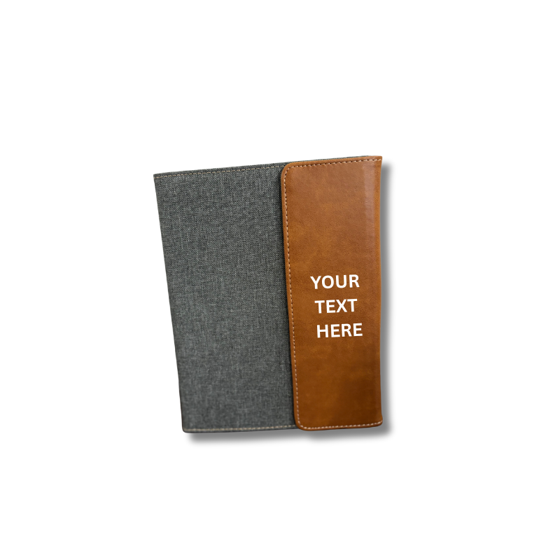 Two-Tone Leatherette and Fabric Corporate Notebook