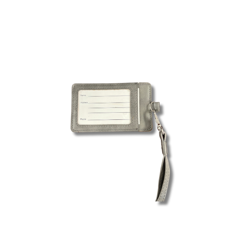 Grey Leatherette Lanyard