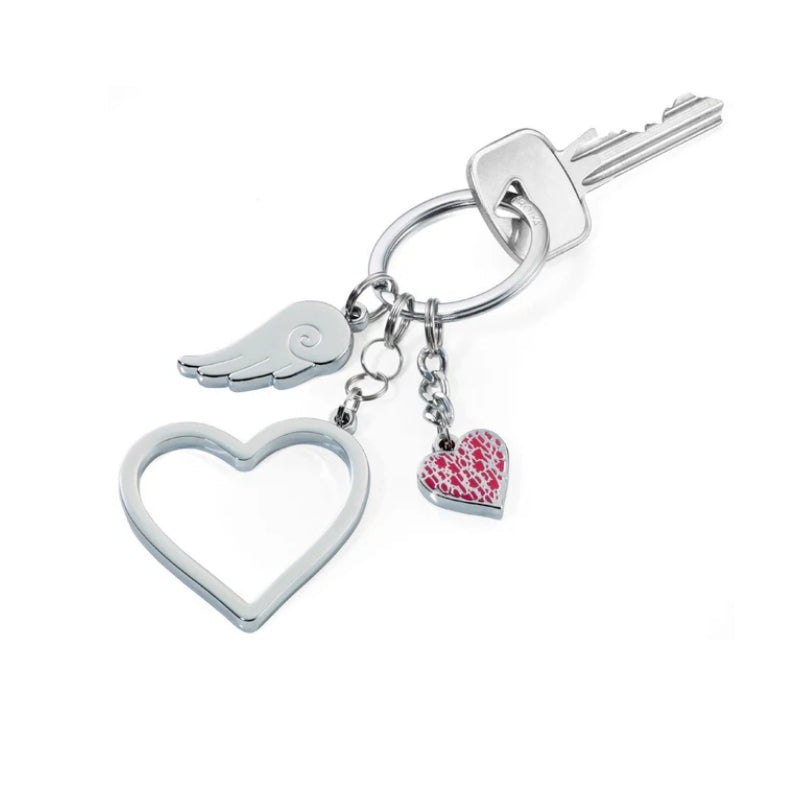 Troika Heart & Wing Charm Keyring
