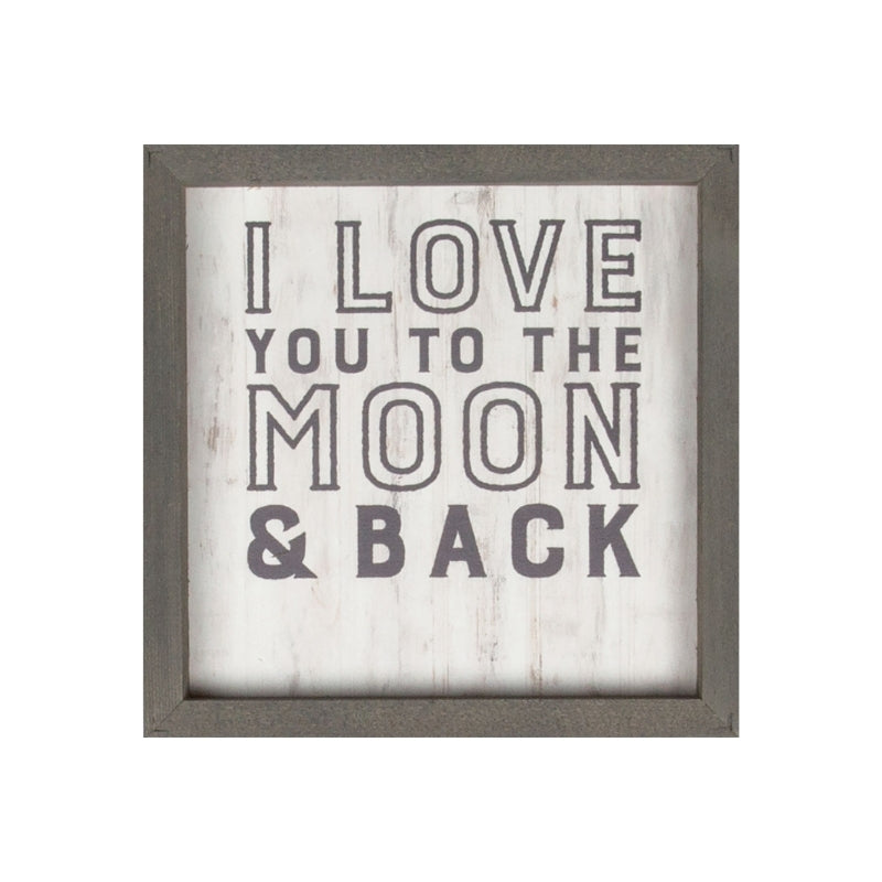 Moon & Back Framed Sign