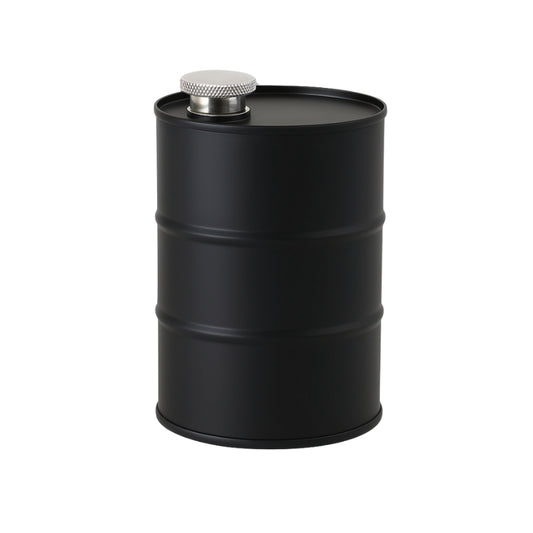 Black Matte Barrel Hipflask