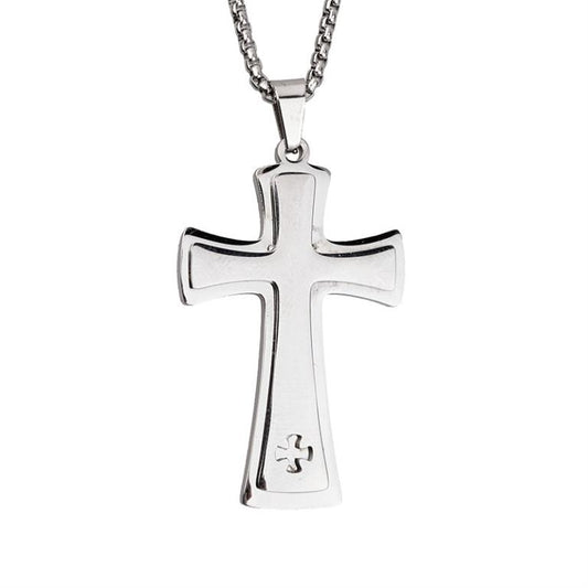 Silver Cross Pendant Necklace