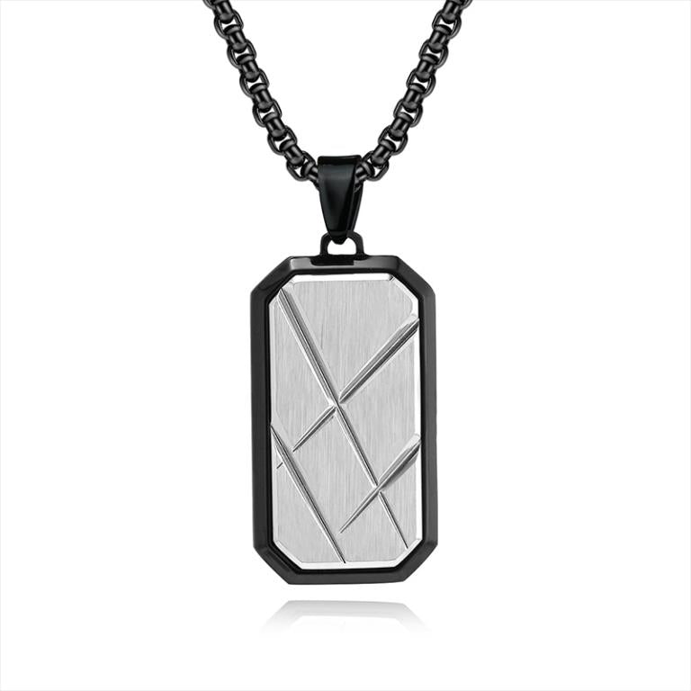 Men's Stainless Steel Dog Tag Pendant Necklace