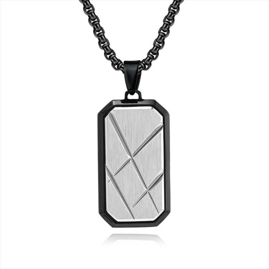 Men's Stainless Steel Dog Tag Pendant Necklace
