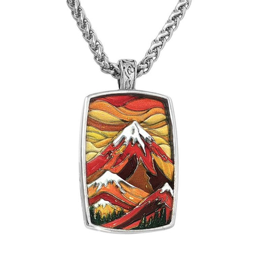 Mountain Landscape Pendant Necklace