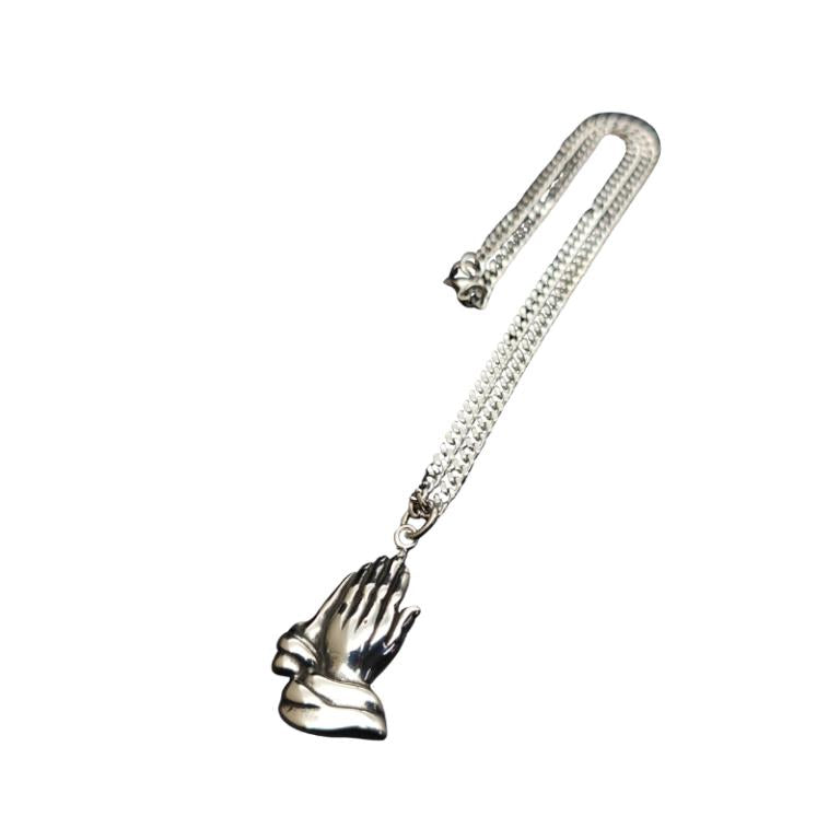 Stainless Steel Praying Hands Necklace