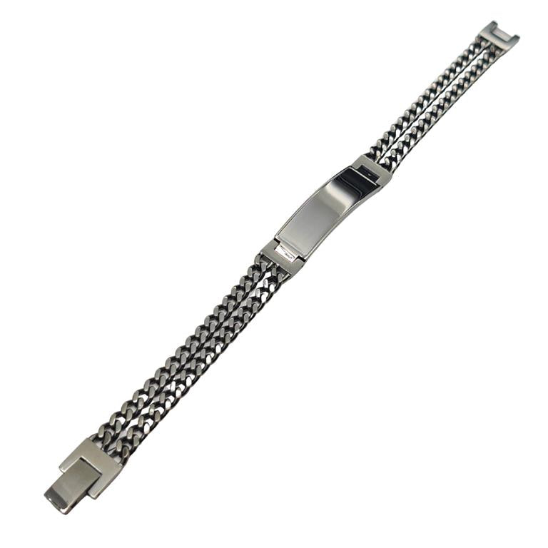 Personalised Stainless Steel Gunmetal Bracelet for Men
