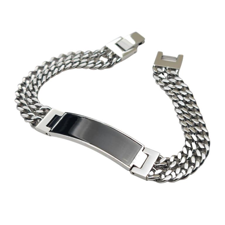 Personalised Stainless Steel ID Bracelet for Men