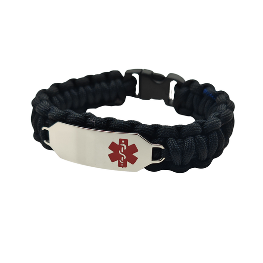 Medic ID Bracelet Paracord - Black