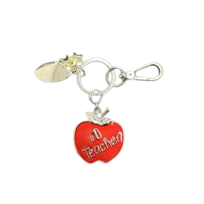 #1 Teacher Keyring