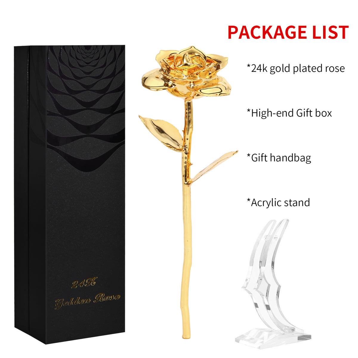 24k Gold Dipped Preserved Rose