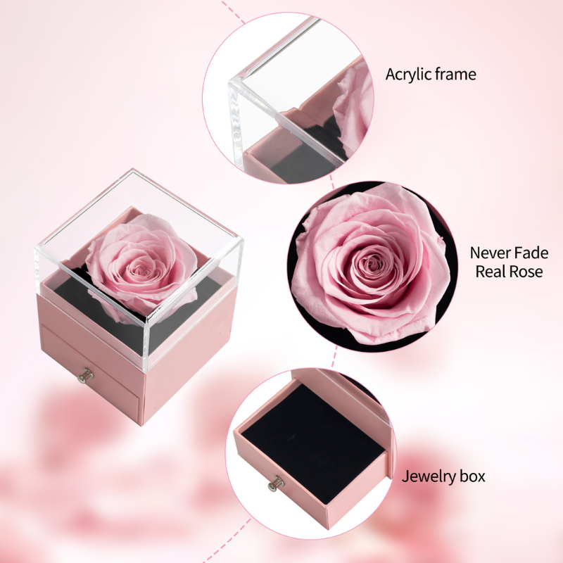 Preserved Rose & Gift Box - Pink