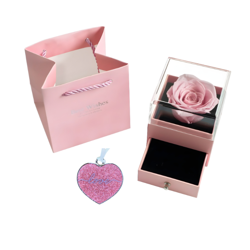 Preserved Rose & Gift Box - Pink