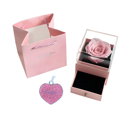 Preserved Rose & Gift Box - Pink