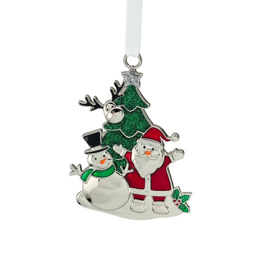 Snowman & Santa Christmas Ornament
