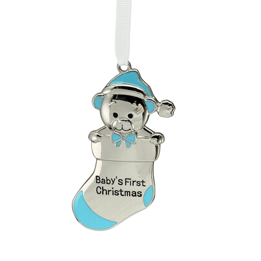 Baby's First Christmas Blue Ornament