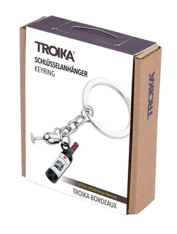 Troika Wine Bottle and Glass Keyring