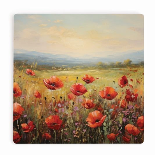 Ceramic Coasters - Poppies