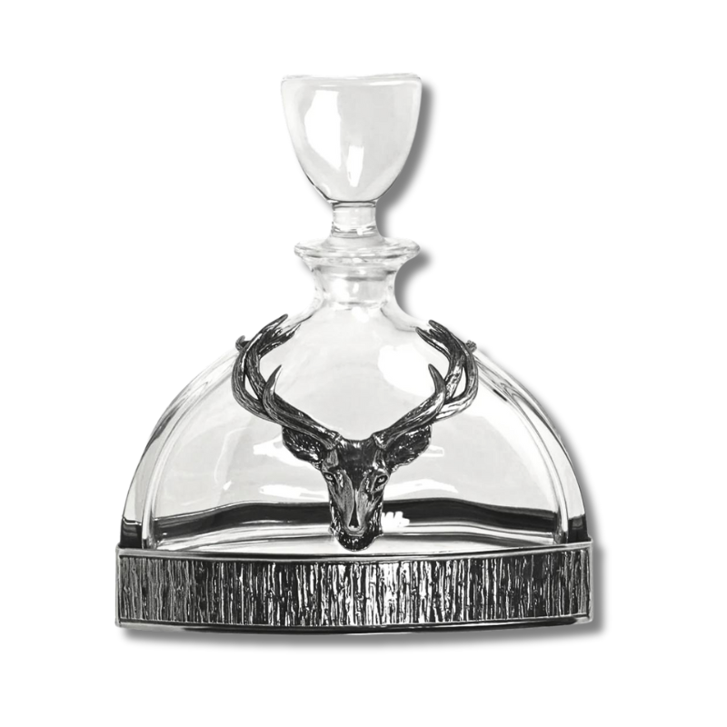570ml Majestic Stag Crystal & Pewter Decanter & Tumbler Set