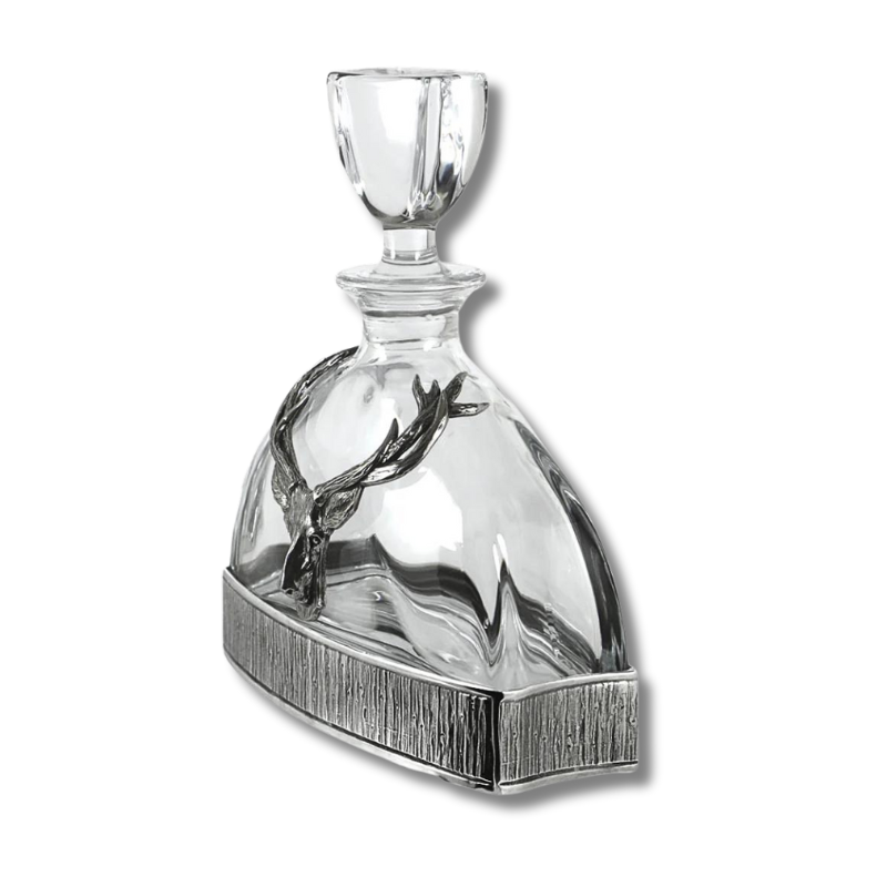 570ml Majestic Stag Crystal & Pewter Decanter & Tumbler Set