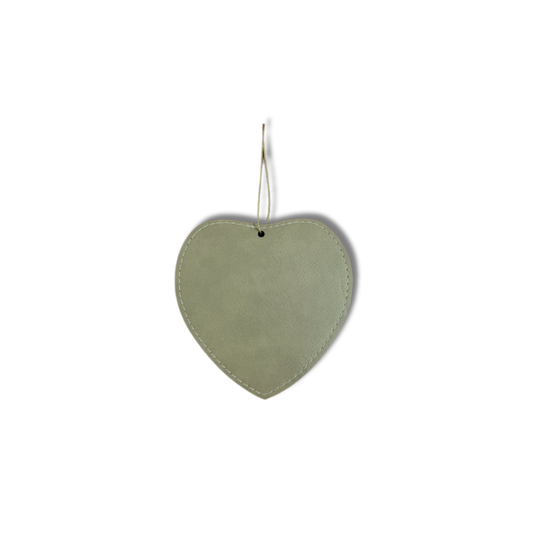 Brown Heart Leatherette Christmas Ornament