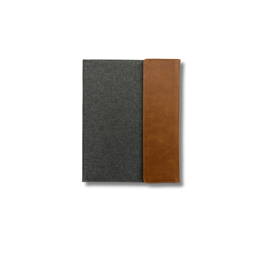 Smaller Two-Tone Leatherette and Fabric Notebook