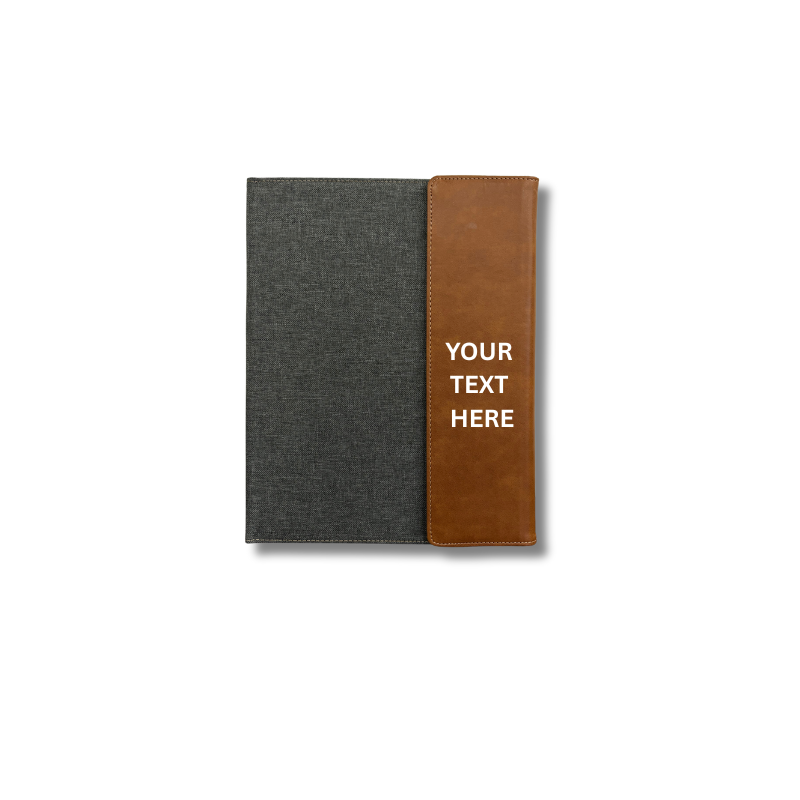 Smaller Two-Tone Leatherette and Fabric Notebook