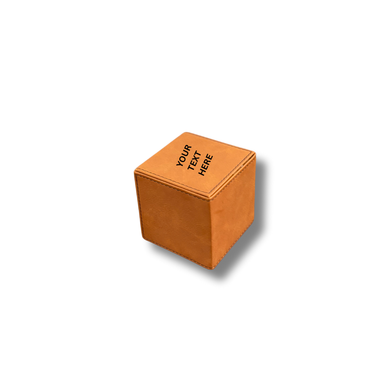 Tan Leatherette Cube