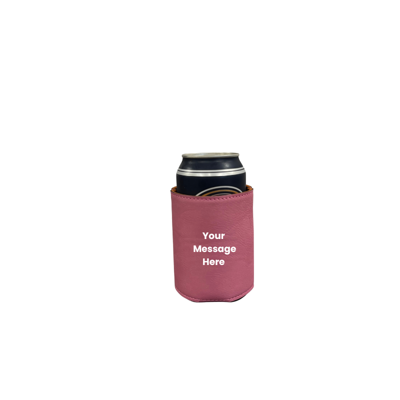 Pink Leatherette Stubby Holder Set