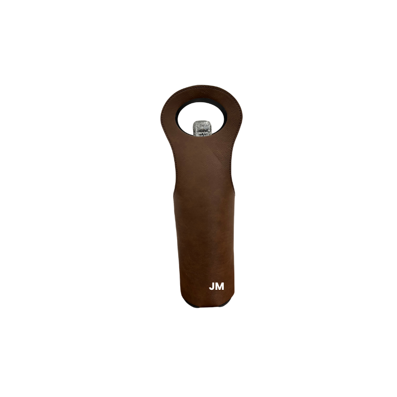Brown Leatherette Wine Carrier
