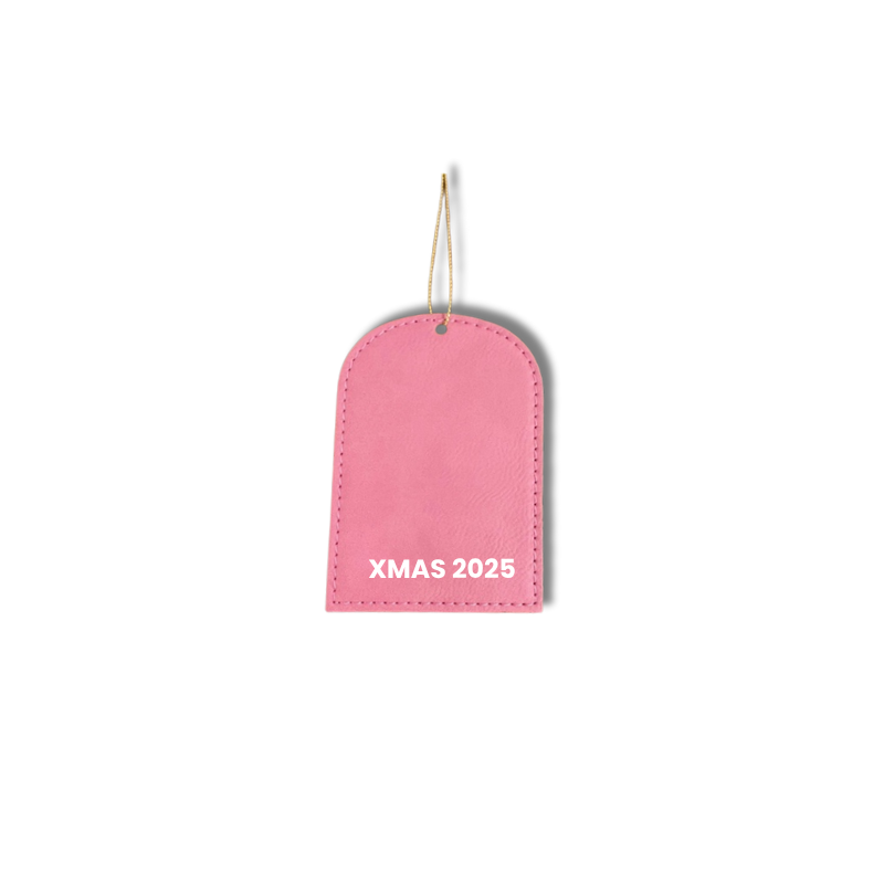 Pink Leatherette Christmas Ornament