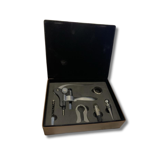 Deluxe Leatherette Wine Gift Set – 6 Piece