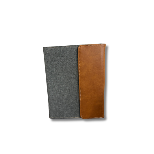 Two-Tone Leatherette and Fabric Corporate Notebook
