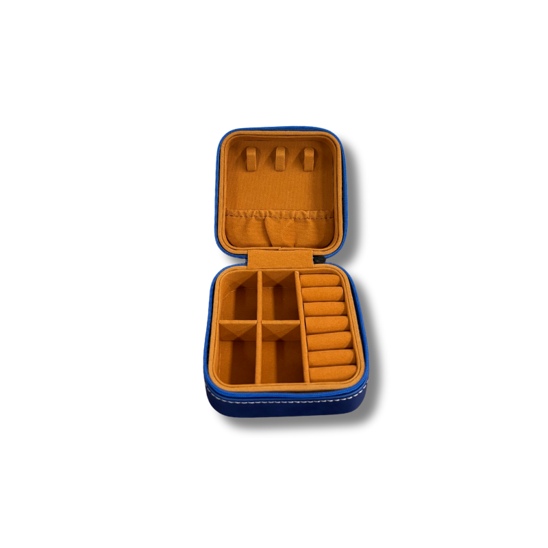Blue Leatherette Jewellery Case