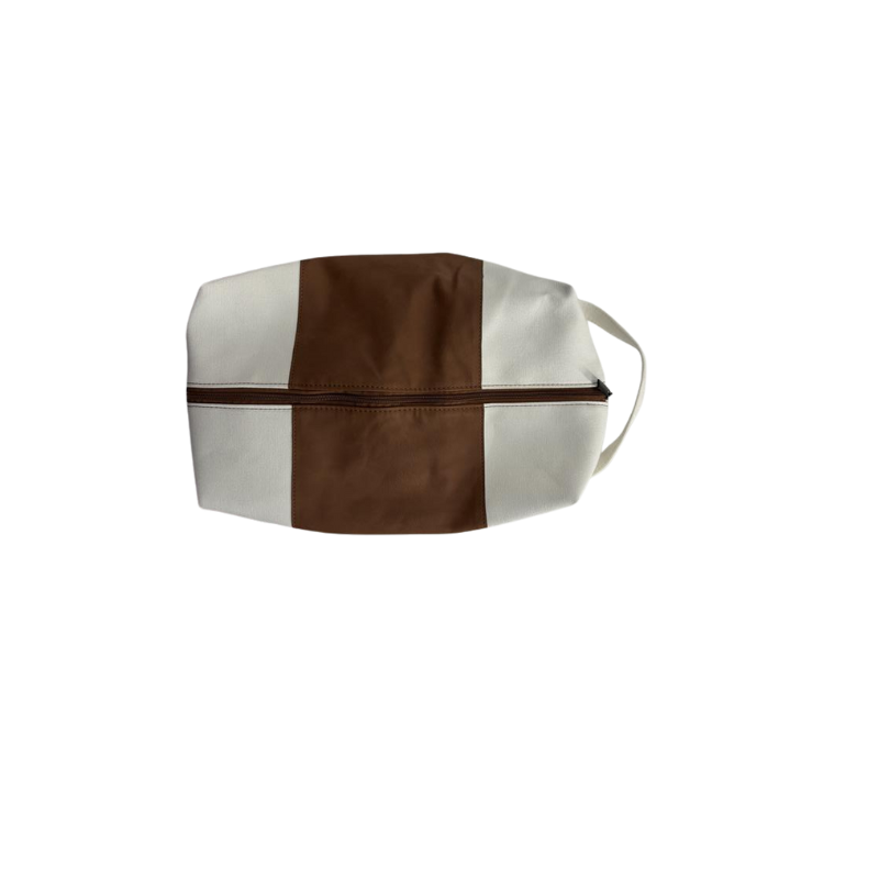 Brown and White Shoe Bag