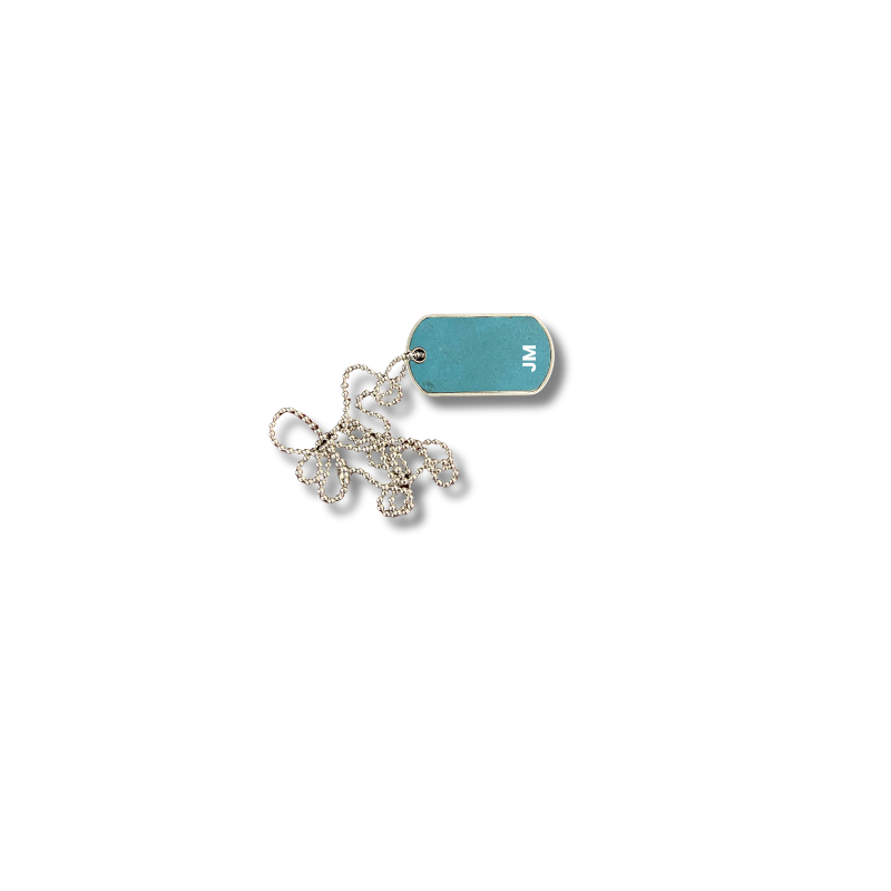 Teal Leatherette Dog Tag