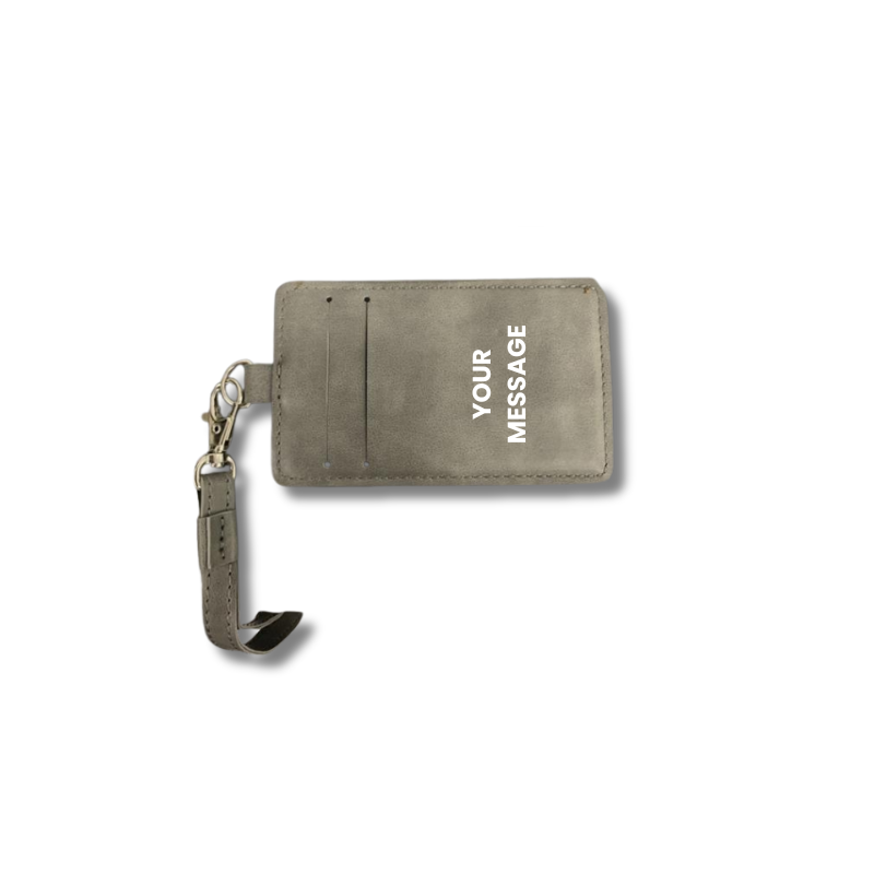 Grey Leatherette Lanyard