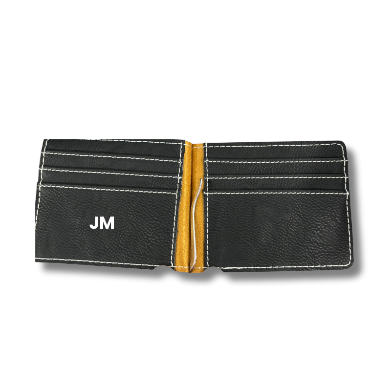 Black Leatherette Wallet with Money Clip