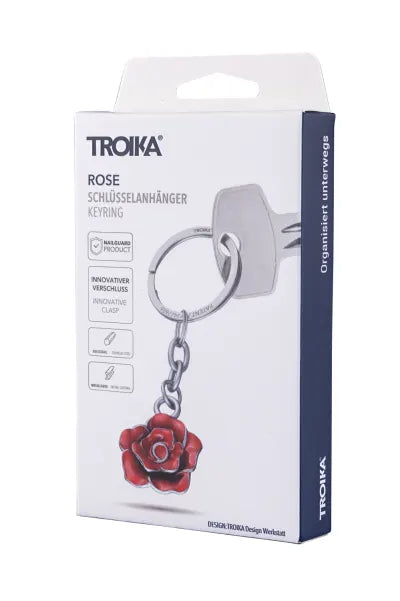 Troika Rose Keyring – Elegant Red Rose Keyring Gift