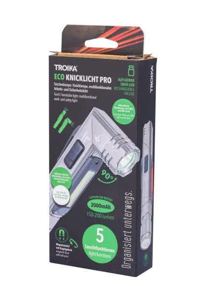 Troika Rechargeable USB LED Torch & COB Work Light
